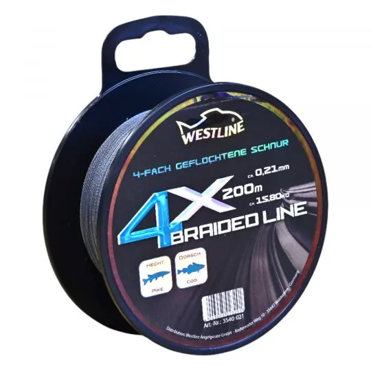 4X Braided Line Grau Ø 0,12 - 0,21mm x 200m