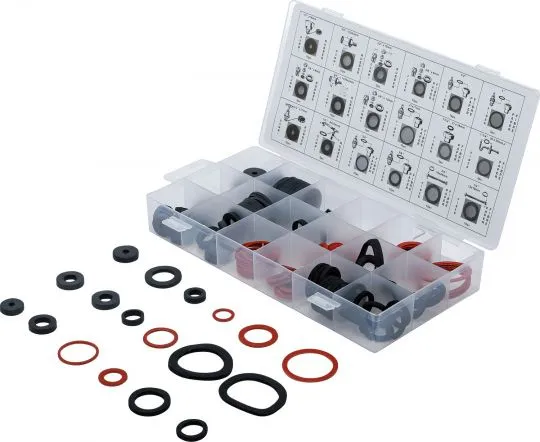Dichtring-Sortiment: Gummi & Fiber, 141-tlg.