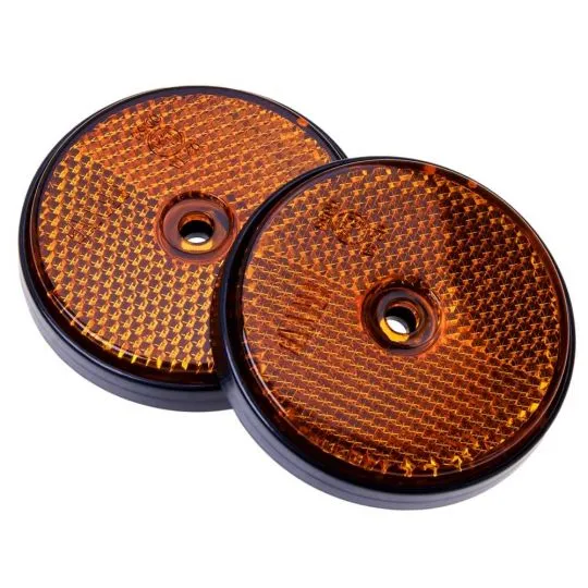 Reflektor rund orange 2er-Set zum Anschrauben