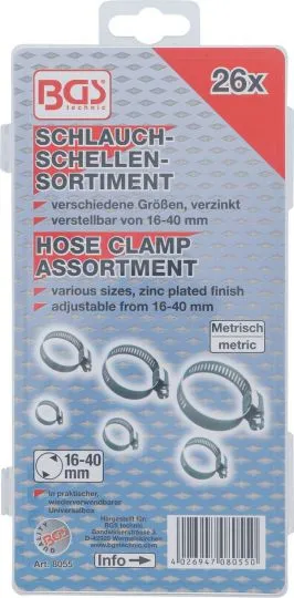 Schlauchklemmen-Sortiment, 26-tlg.