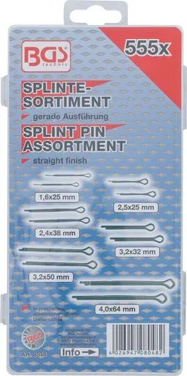Splinte-Sortiment, 555-tlg.