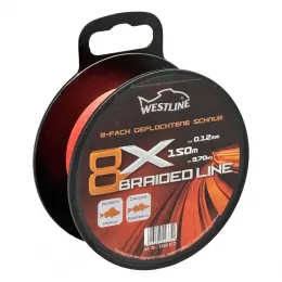 8X Braided Line Orange Ø 0,12-0,21mm x 150m