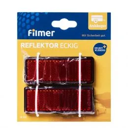 Reflektor eckig rot 2er-Set zum Ankleben
